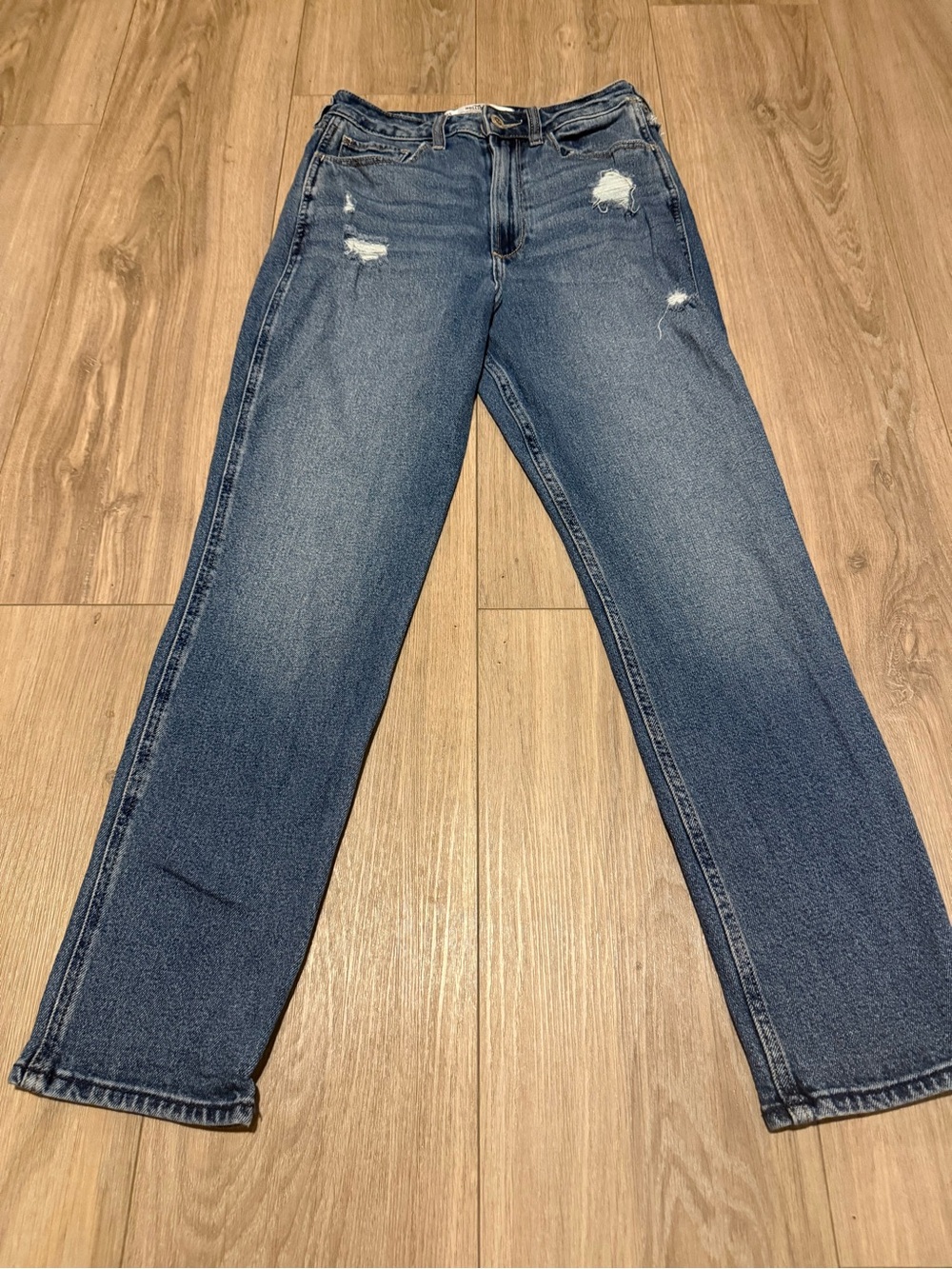 Hollister Straight-Leg Distressed Jeans - Blue